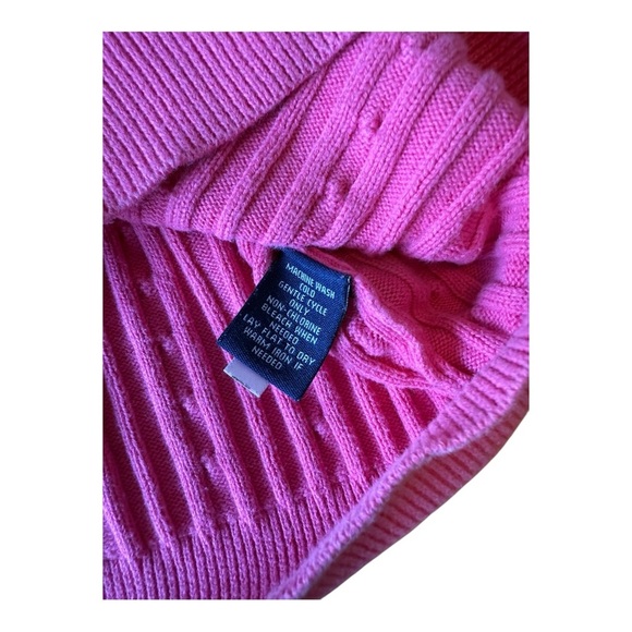 Chaps Classic Ladies Pink Cable Knit Sweater Preppy Timeless V Neck Sz 2X - Picture 5 of 9